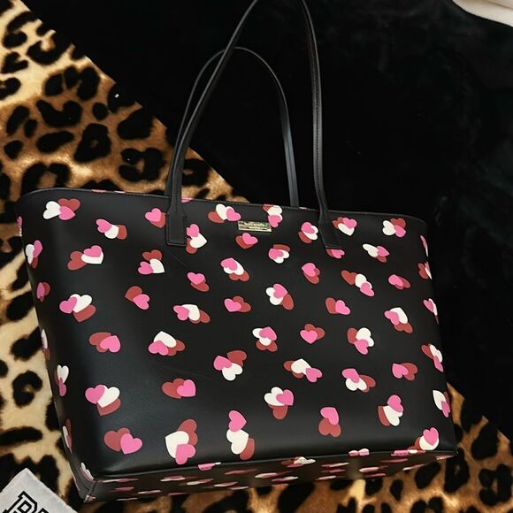 Kate Spade Margareta Shore Street Flutter Hearts Large Tote Bag - Picture 1 of 5